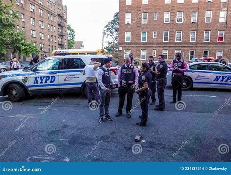 New York Police Department Activity On Scene Of An Incident In Brooklyn Editorial Stock Image