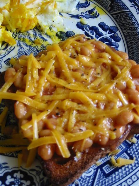 beans on toast with grated cheddar cheese