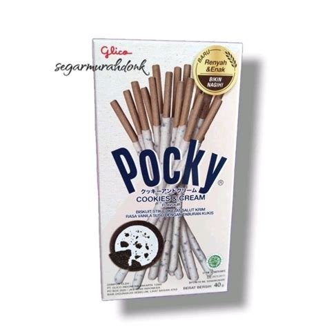 Jual Glico Pocky Cookies Cream 40 Gram Biskuit Stik Rasa Vanila Dan