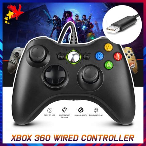 Wired Game Controller for Xbox 360 Working on PC Windows 7, 8 and 10 & XBOX 360 Console Gaming ...