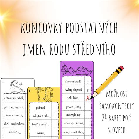 Materi L Koncovky Podstatn Ch Jmen Rod St Edn