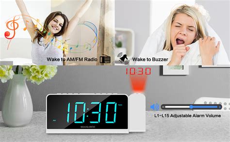 Shanlonyi Projection Alarm Clock With Amfm Radio 180°projector 7