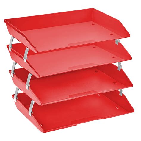 Acrimet Facility 4 Tier Letter Tray Side Load Plastic Desktop File