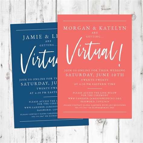 Virtual Wedding Invitation / Online Wedding Invite - Etsy