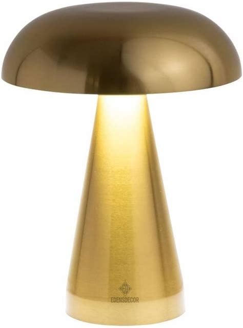 Edensdecor Gold Mushroom Table Lamp Decor Retro Vintage Mushroom Night