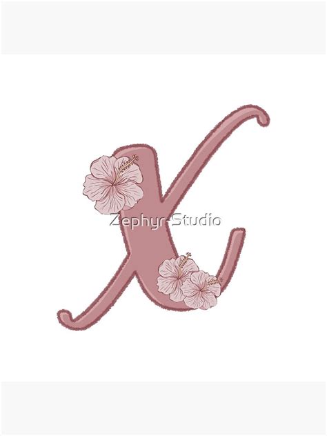 Pink Hibiscus Monogram X Poster For Sale By Zephyr Studio Redbubble