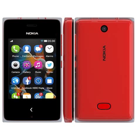 Nokia Asha 500 Rojo Modelo 3D 15 Max Wrl Fbx Dxf Dwg 3ds Obj