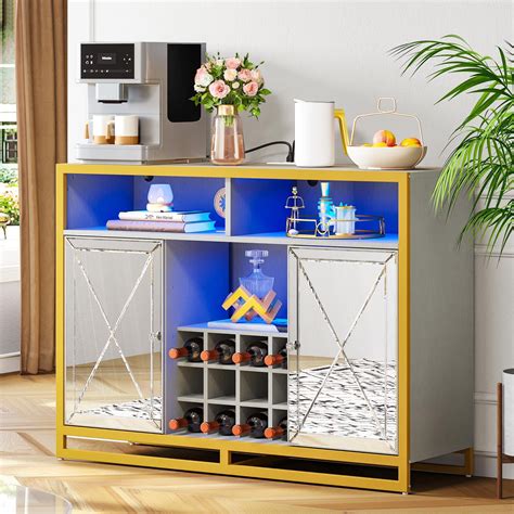 Amazon YITAHOME Bar Cabinet With Power Outlets Coffee Bar Cabinet