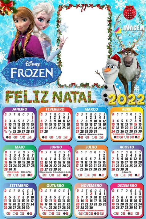 Colagem De Foto Calendário 2022 Feliz Natal Frozen Imagem Legal