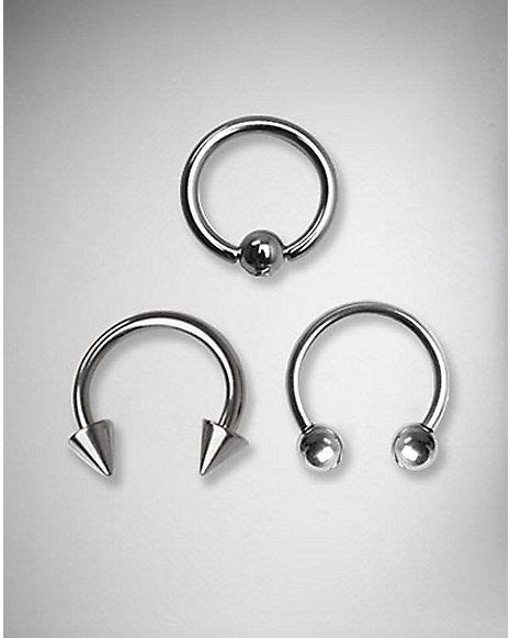 14 Gauge Septum Captive 3 Pack Spencers Septum Nose Rings 14