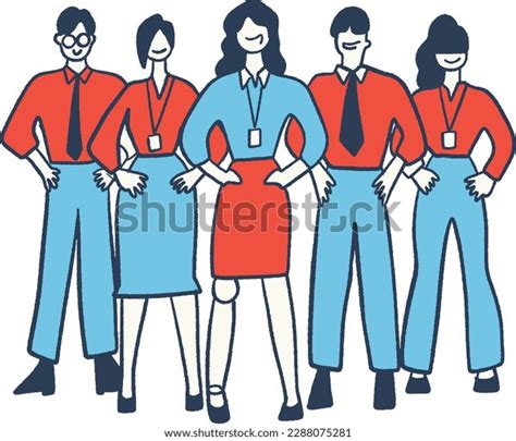 Group Business People Standing Together Teamwork Stock Vector Royalty