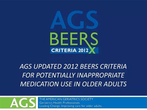 Ppt Ags Updated Beers Criteria For Potentially Inappropriate