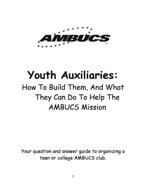 Fillable Online Youth Auxiliaries Fax Email Print PdfFiller