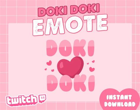 Doki Doki Heart Twitch Emote Premade Kawaii Cute Streamer Etsy