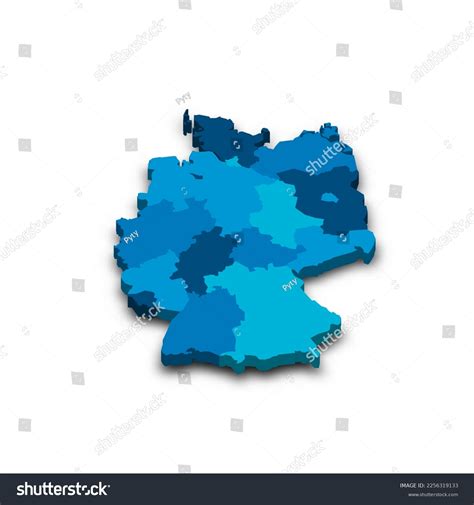 Germany Political Map Administrative Divisions เวกเตอร์สต็อก ปลอดค่า