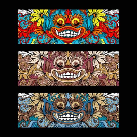 Premium Vector Bali Barong Culture Ornament