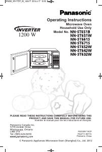 Handleiding Panasonic NN ST661S Magnetron