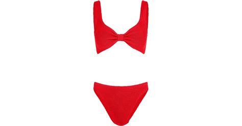 Hunza G Bonnie Crinkle Bikini Women S Lycra Nylon In Red Lyst UK