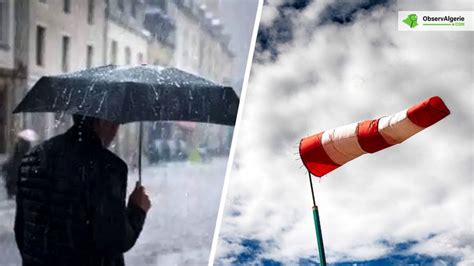 Météo Algérie Pluies orageuses et rafales de vent sur plusieurs