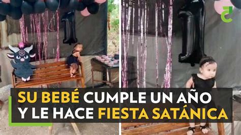 Su bebé cumple un año y le hace fiesta satánica