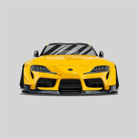 Ilustra O Vetorial Da Frente De Um Carro Esportivo Jdm Amarelo Vetor