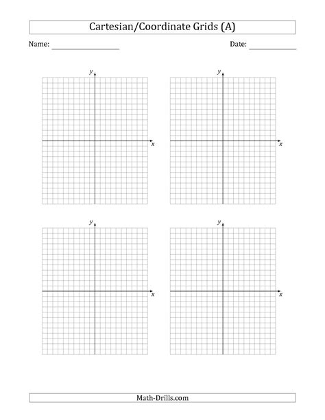 The 4 Per Page Cartesiancoordinate Grids With No Scale Math Worksheet