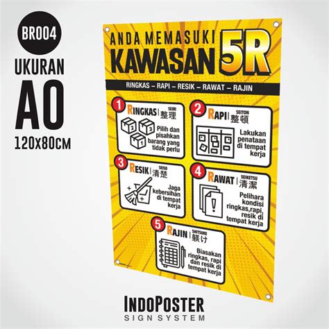 Jual Spanduk Banner A0 120x80cm Safety K3 Anda Memasuki Kawasan Kaizen