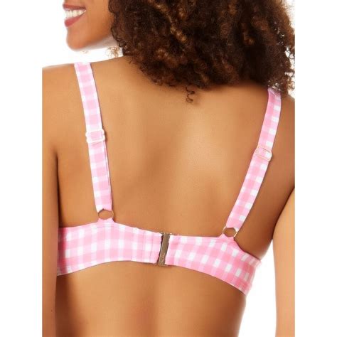 Anne Cole Women S Pink Gingham Retro Twist Underwire Bikini Top 32C