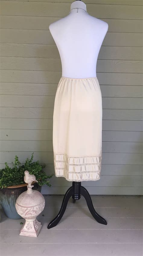Vintage 1970s Sears Half Slip Nude Beige Slip Women S Size Medium Vintage Lingerie