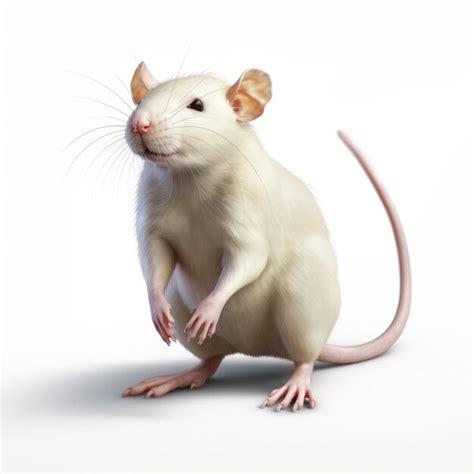 Premium Photo Eerily Realistic 3d Rendering Of White Rat On White