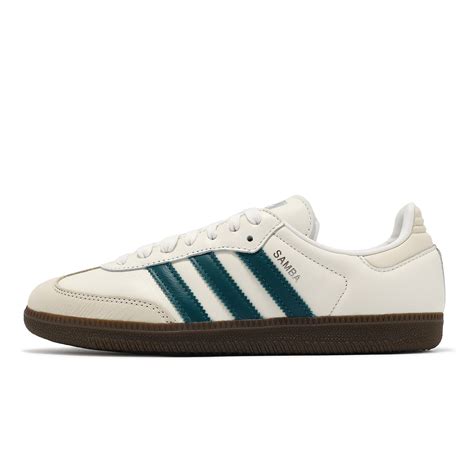 博客來 Adidas 德訓鞋 Samba Og W 女鞋 米白 綠 休閒鞋 復古 愛迪達 Ig1963