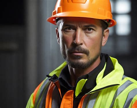 Premium Photo Construction Worker Wearing A Hard Hat And Reflective Vest