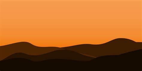 silhouette views of mountain with sunset background 15730624 Vector Art ...