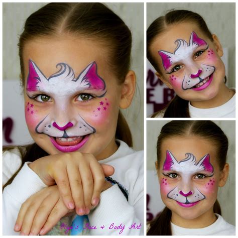 Simple And Fast Kitty Cat Face Painting Design Perfect For Small Kids And