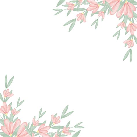 Pink Flower Corner Png Picture Aesthetic Hand Drawn Pink Flowers