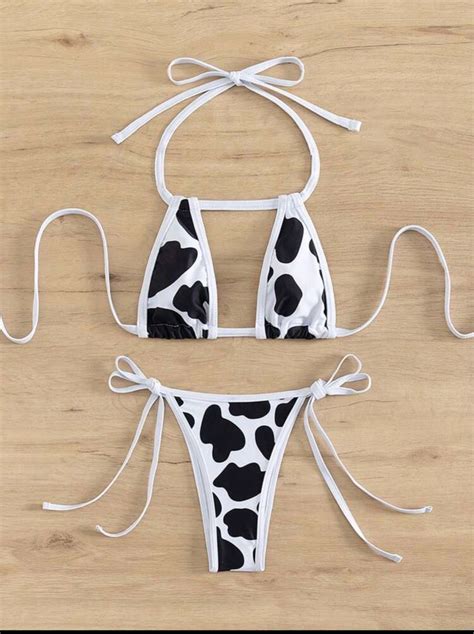 Cow Print Bikini Women S Fashion Swimwear Bikinis Swimsuits On