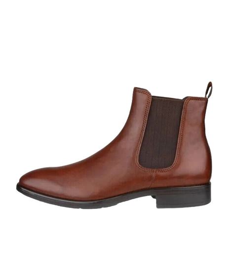 Ecco Mens Citytray Chelsea Boot Cognac Brown Pull On Eu 47 Size 13