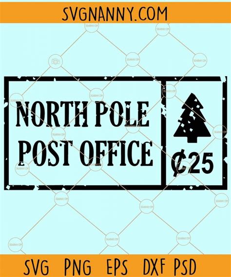 North Pole AirMail Svg Santa Stamp Christmas Letter Santa Sack