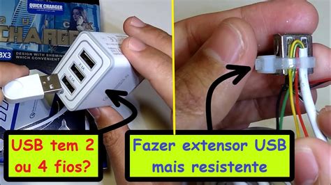 Como Saber Se Um Cabo Usb Tem 4 Fios Dados Ou Só 2 Força Dicas Fazer Extensor Usb