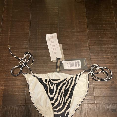 XIX Paula Hermanny Swim Zebra Print String Bikini The Top Is Small