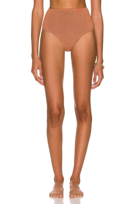 Bond Eye Palmer Brief Bikini Bottom In Bronze Lurex Fwrd