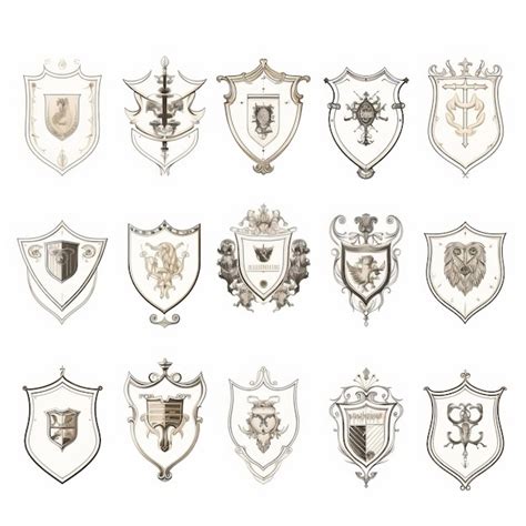 Premium Ai Image Minimalist Line Drawing Of Vintage Coat Of Arms