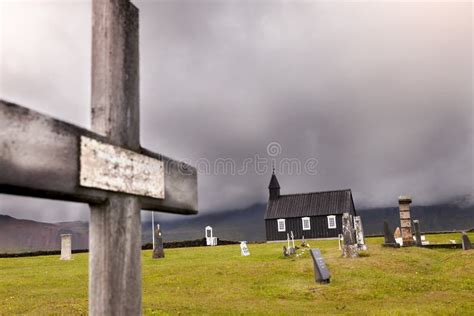 The Famous Black Church of Budir in Iceland Stock Image - Image of ...