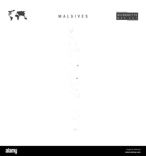 Maldives Blank Vector Map Isolated On White Background High Detailed