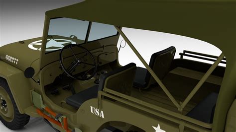 Full W Chassis Jeep Willys Mb Military Top Hdri D Model Cgtrader