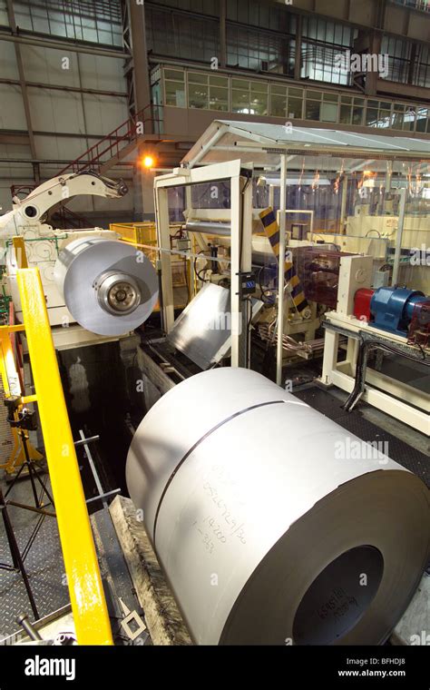 Rolls of sheet steel in a car body factory Stock Photo - Alamy