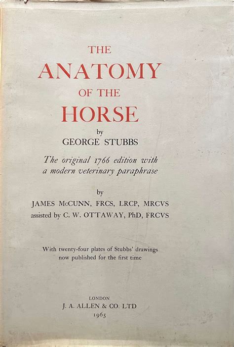 George Stubbs Anatomy Of The Horse 1965