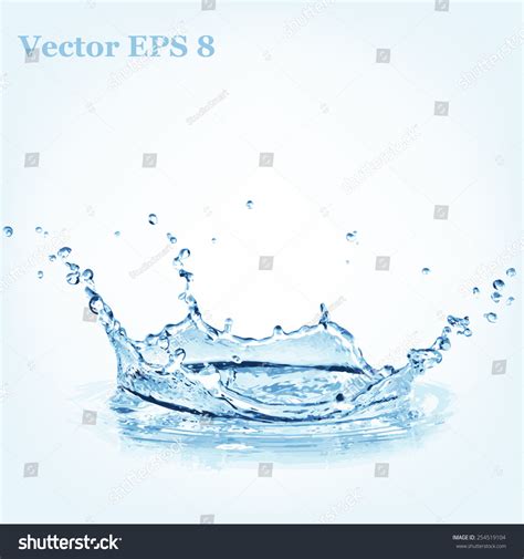 Blue Water Splash Vector Illustration Eps 8 254519104 Shutterstock