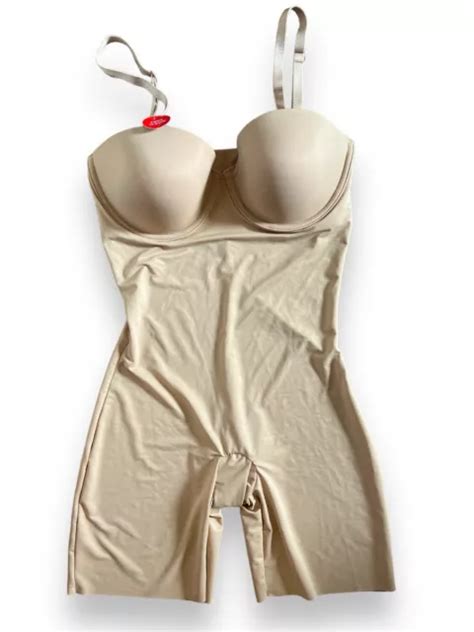 New Red Hot By Spanx Size M Nude Strapless Cupped Bodysuit Style Shapewear Picclick Uk
