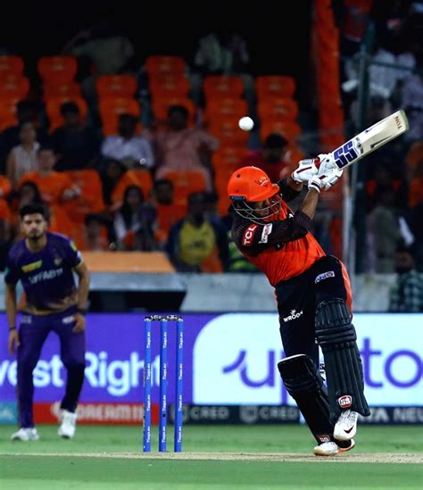 Hyderabad Srh S Mayank Agarwal Plays A Shot